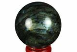 Flashy, Polished Labradorite Sphere - Great Color Play #180605-1
